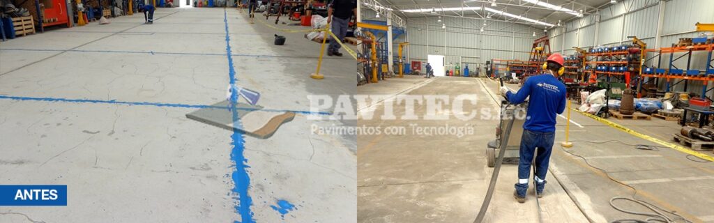 pisos con revestimiento con mortero y pintura epoxi