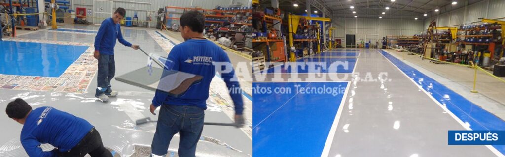 pisos con revestimiento con mortero y pintura epoxi 2